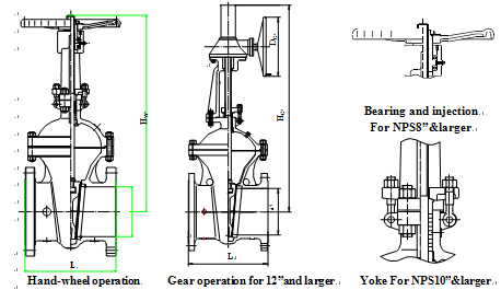 API 600 Class 300 Flanged Gate Valve , 4 OS & Y Gate Valve Stainless Steel