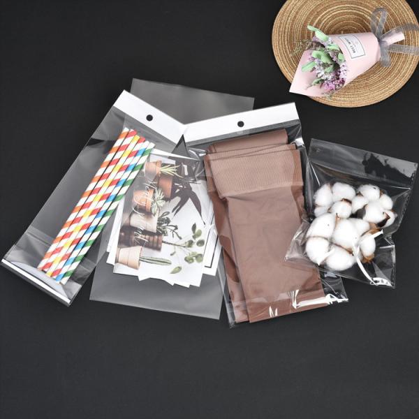 Disposable OPP Header Poly Packaging Bag Transparent For Jewelry