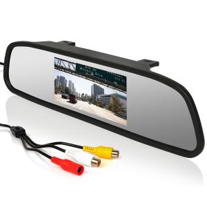 China 4.3in DC12V 800x480 Vehicle Rear View Mirrors Backup Reverse Camera Kit on sale