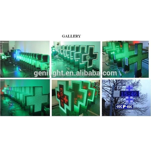 P16 P20 Pixels 3D LED Pharmacy Cross Display Sign with RS232 RF Control Communication