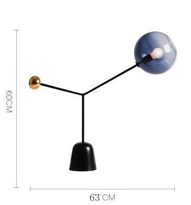 Modern creative Glass LED Table Lamp for Living Room Grass Shade Metal Black simple table lamp(WH-MTB-25)
