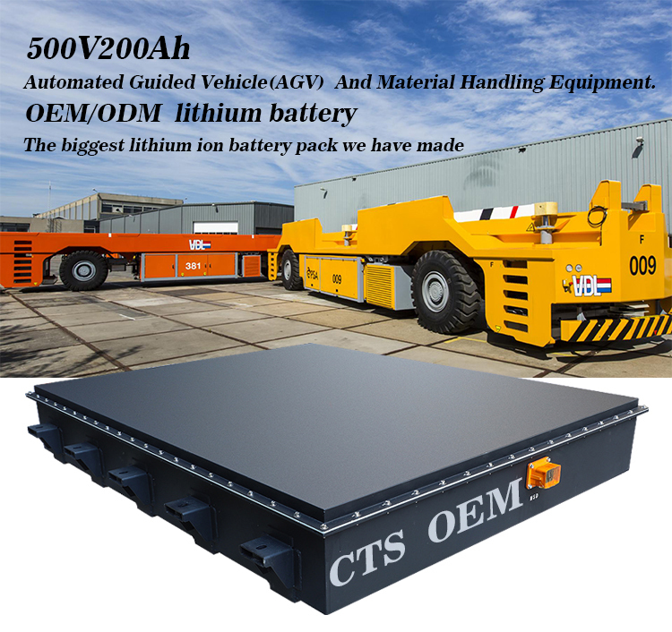 CTS 50kWh 100kWh AGV Battery High Voltage 500V 100Ah 200Ah LiFePo4 Battery Pack for Electric Tractor EV Car