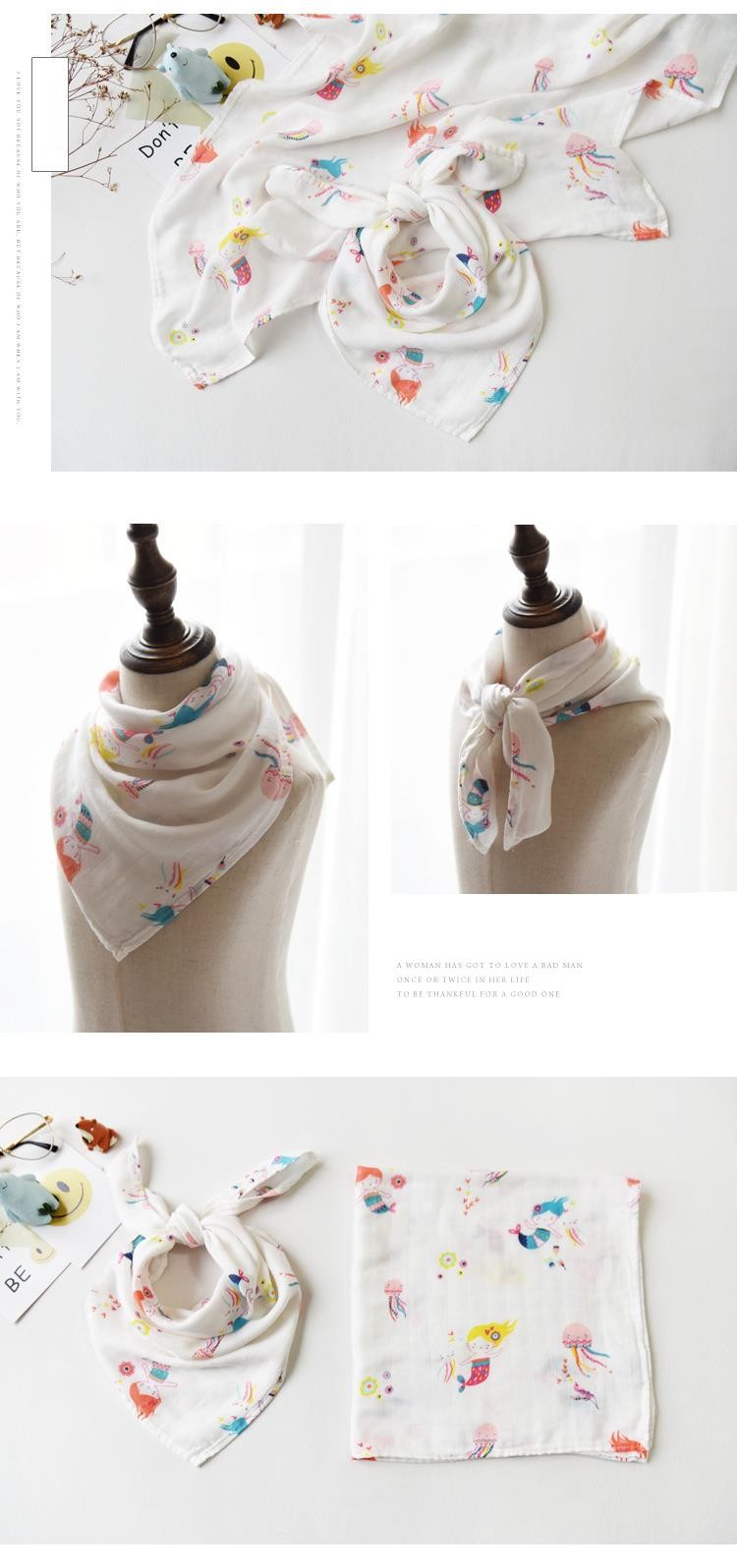 Stylish Muslin Bandana Nickel Free Snaps Customized Size With OEM Service