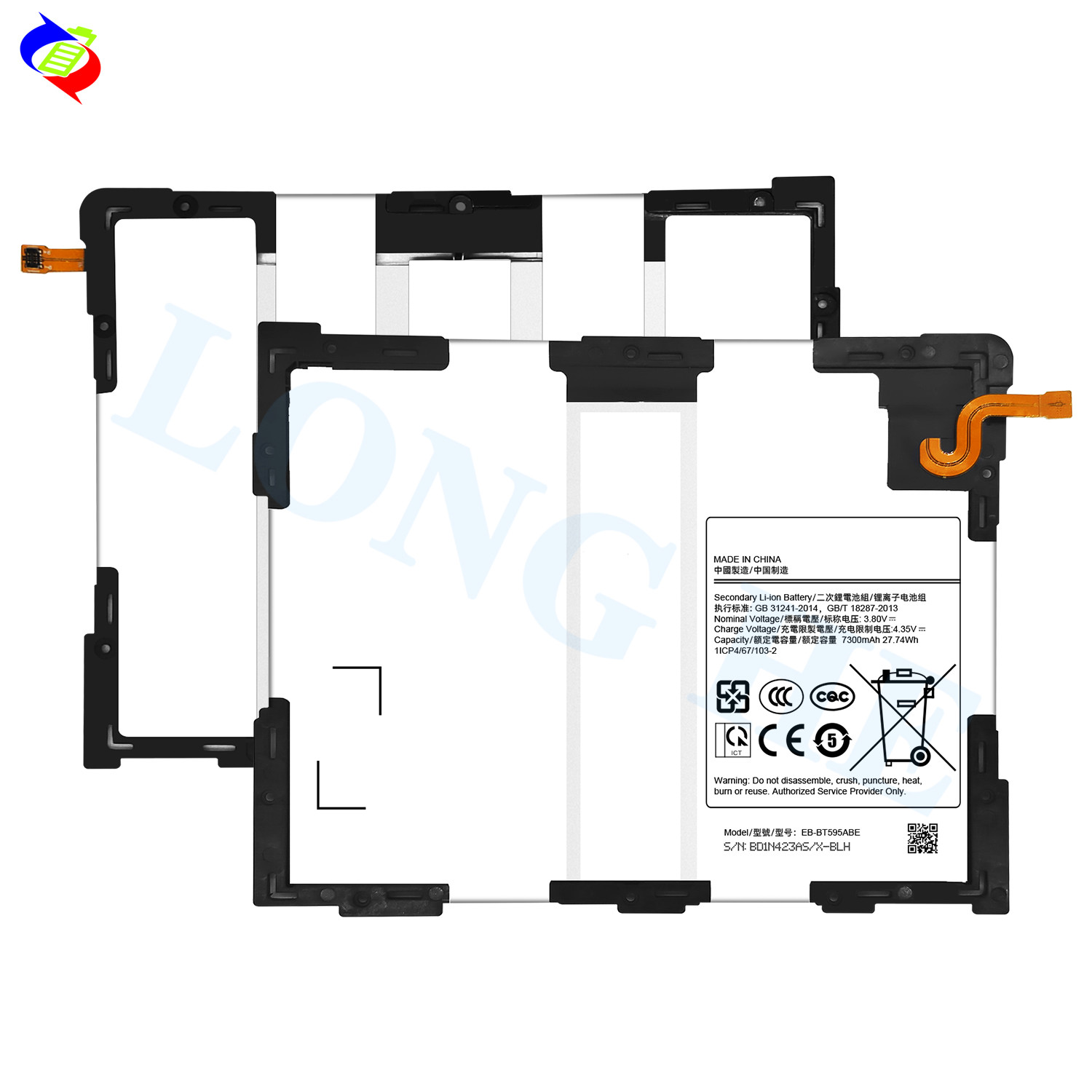 Mobile Smart Phone Battery EB-BT595ABE For Samsung Galaxy SM-T595 T590 Tab A 10.5 Replacing the phone battery