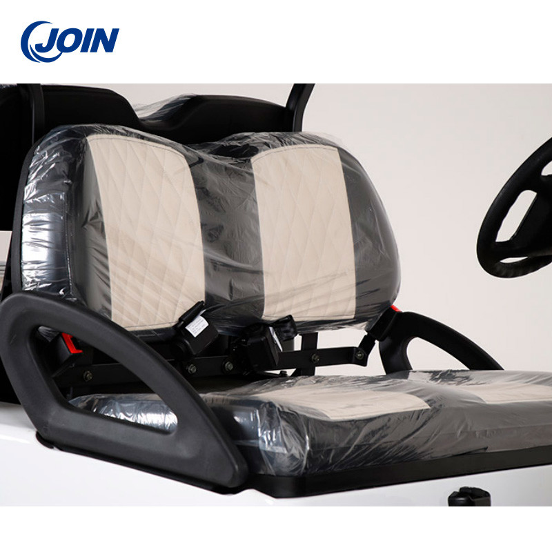 Lozenge Custom Golf Cart Seat Waterproof 2 Seater Cart Black And White