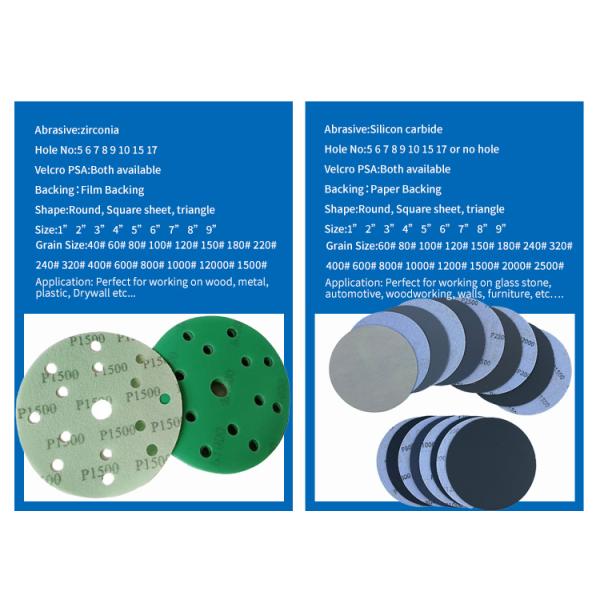 Customized Color Round Disc Silicon Carbide Sanding Paper for Triangle Shape