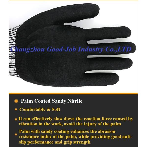 Oilfield HPPE TPR Impact Protective Work Gloves Sandy Nitrile Coating Anti Impact Cut Resistant Gloves
