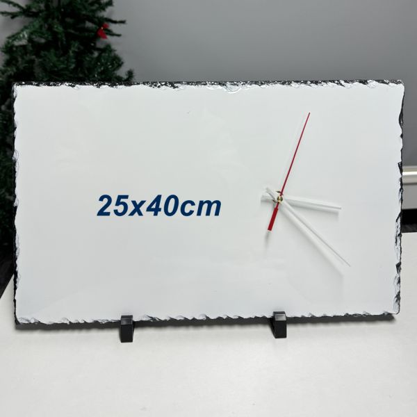 In Stock, Rectangle Clock 25x40cm Sublimation Rock Slate Custom Printing and Personalized Gifts, Glossy&Matte Finish Available