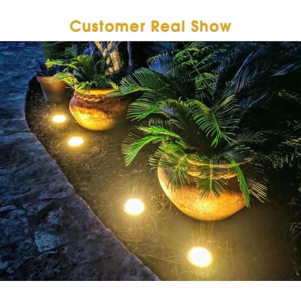 Waterproof Solar Powered Ground Light Garden Pathway 8 LED Solar Powered Deck Lights