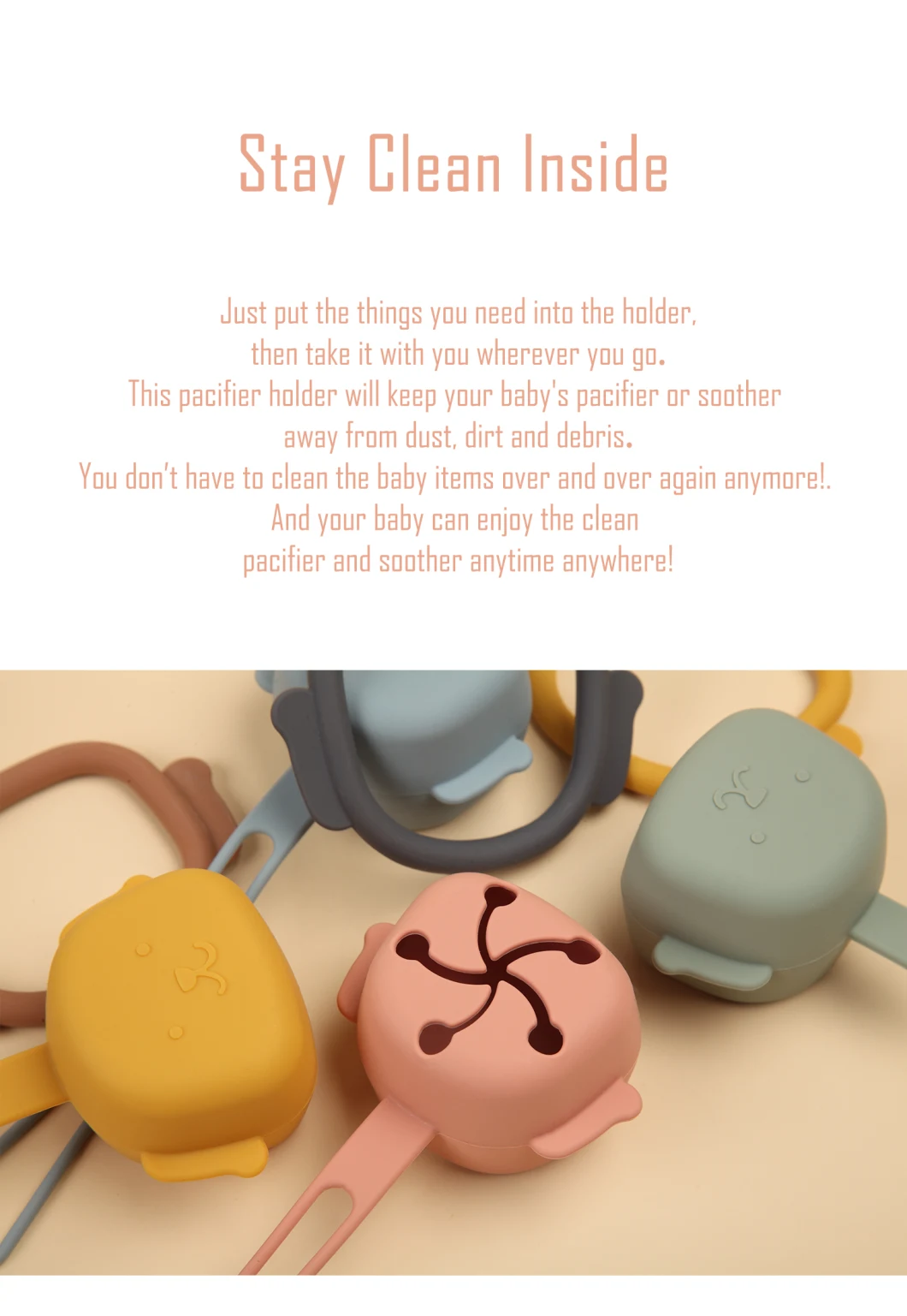 Puppy Shaped BPA Free Food Grade Silicone Dummy Case Suitable For Dishwasher