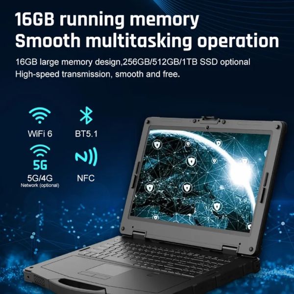 15.6 Inch IP65 i5/i7 Windows 11 GPS/ 4G/WiFi/BT Industrial military Rugged Laptops Notebook Computer