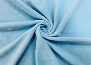China 92% Polyester Elastic Micro Velvet Fabric For Home Textile Baby Blue 340GSM on sale