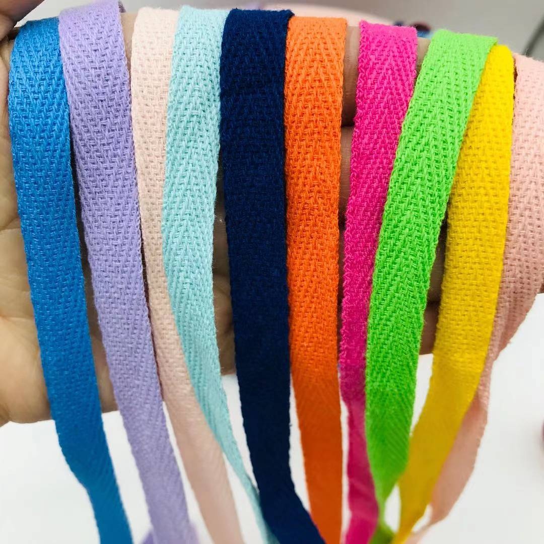 Custom Natural Recycled Cotton not-elastic herringbone tape Herringbone Twill Bias Binding Tape for Clothes