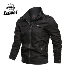 Quality Custom Printed Winter Padded Sportswear Utility Bomber Leather Jacket Men with Zipper Pockets wholesale