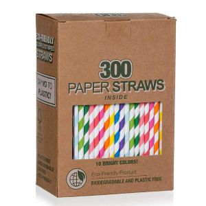 Dishes Water Drinks Tableware 10mm Cutlery Biodegradable Paper Straws