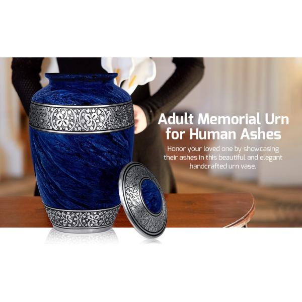 large size urn funeral human ashes memorial cremation aluminum adult honor handcrafted vase decor
