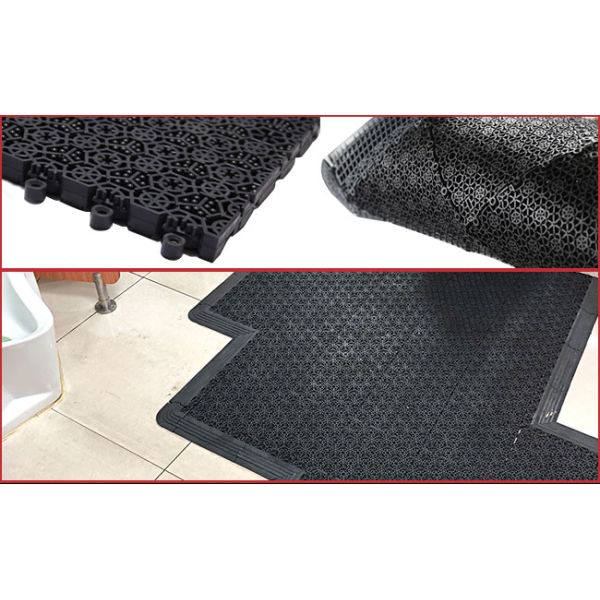 Outdoor Slip Resistant PVC Interlocking Floor Mat 200*200 16MM Thickness