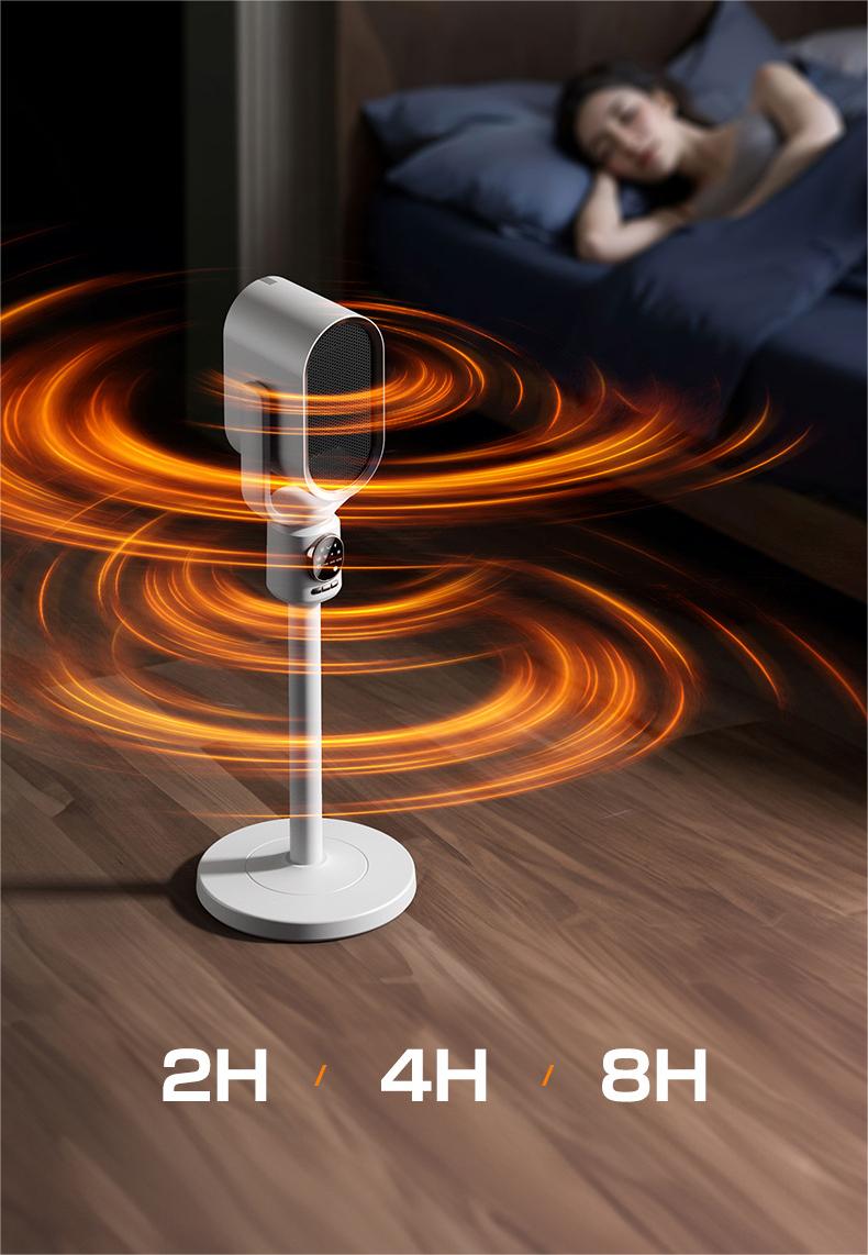 Standing Desk Heater With Shaking Head And Remote Control For Winter Summer Air Flow