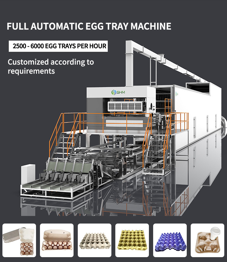 Automatic Waste Paper Pulp Egg Tray Making Machine Powerful Medical Tray Machine