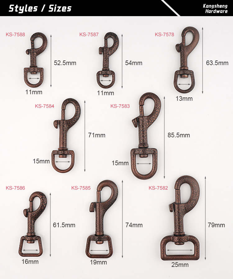 Swivel Snap Clip Hook 11mm Eye Hook Antique Copper for Handbag Clasp Hardware