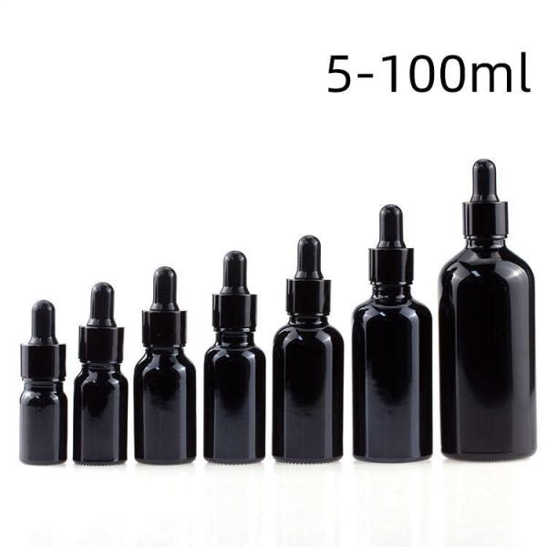 China Ultralight Black Essential Oil Bottles , Reusable 15ml Black Dropper Bottle on sale