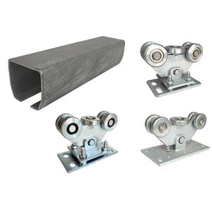 U Groove Steel Bottom Track Cantilever Gate System 5 Wheels