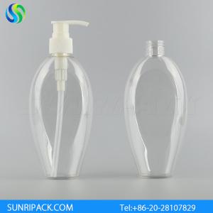 China 240ml oval flat lotion plastic bottles,empty PET bottle, clear shampoo bottle on sale
