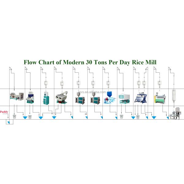 30 Ton Per Day Commercial Hopper Milling Machine Rice Mill Plant with Color Sorter