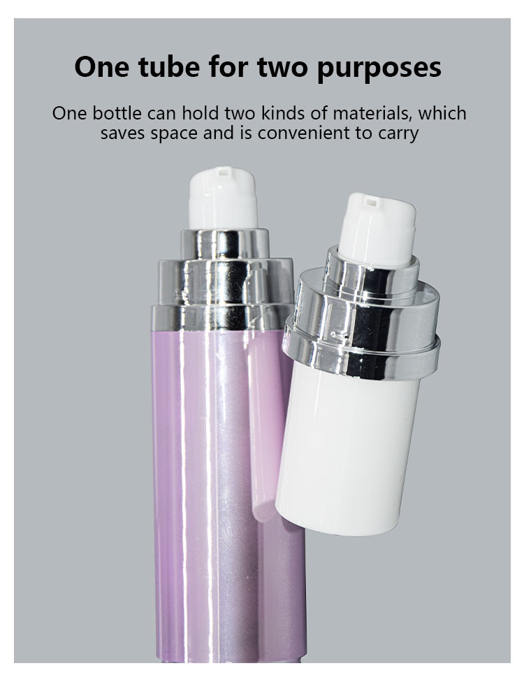 15ml+15ml Customized Double ended Airless Pump Bottles Round Shape Skin Care Packaging UKA60