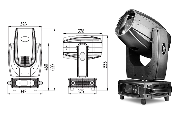 Support Dimmer 380W RGBW DMX512 Stage Light Beam Moving Head Lighting DJ Lights