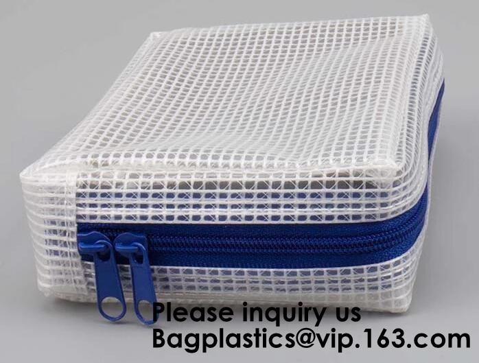 Eco friendly material documents pouch/plastic file pockets for kids,Eco friendly material PVC mesh bag, bagease, pack