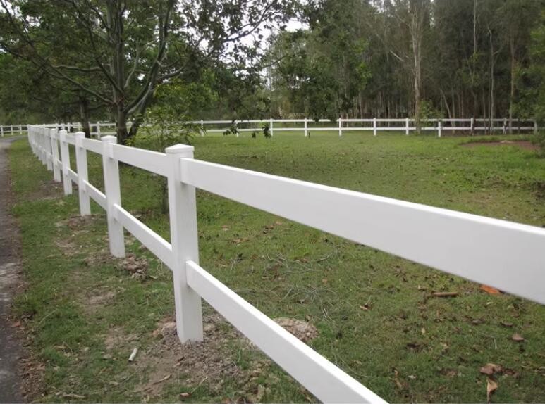 100% Virgin Pvc Welded Wire Mesh Fence Vinyl 3 Rail White For Ranch Livestock Farm Horse