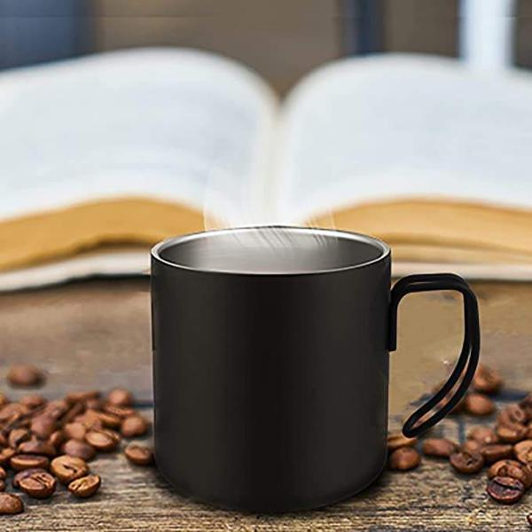 8 Oz Double Walled Insulated Cup / Stainless Steel Coffee Travel Mug With Lid