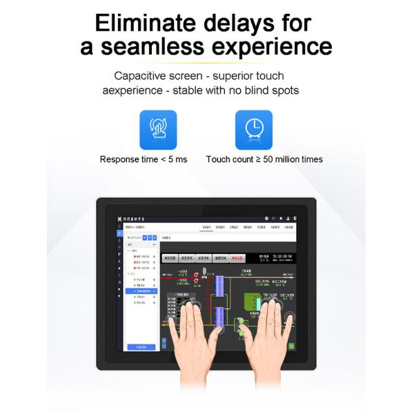 Custom Logo Embedded All-in-One Fanless PLC Industrial Control Computer Vehicle Touch Screen Panel PC with Embedded Logo