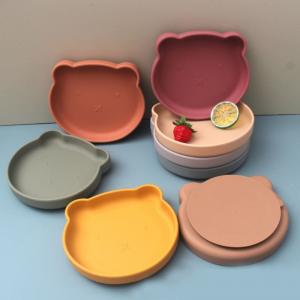 Quality Multi Color Cute Silicone Dinner Plates For Children Kitchen Supplies wholesale