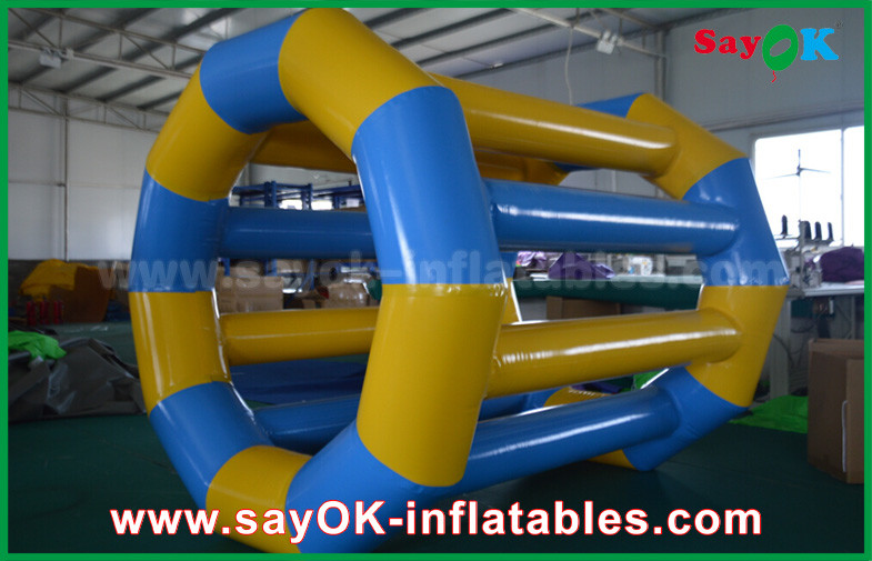Inflatable Water Tunnel Yellow / Blue Funny Rolling Inflatable Water Toys Inflatable Pool Toys For Water Park