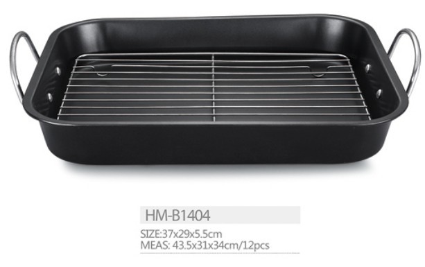 LFGB,FDA Certification Classic Hard Anodized 16-Inch Roasting Pan with Nonstick V Rack