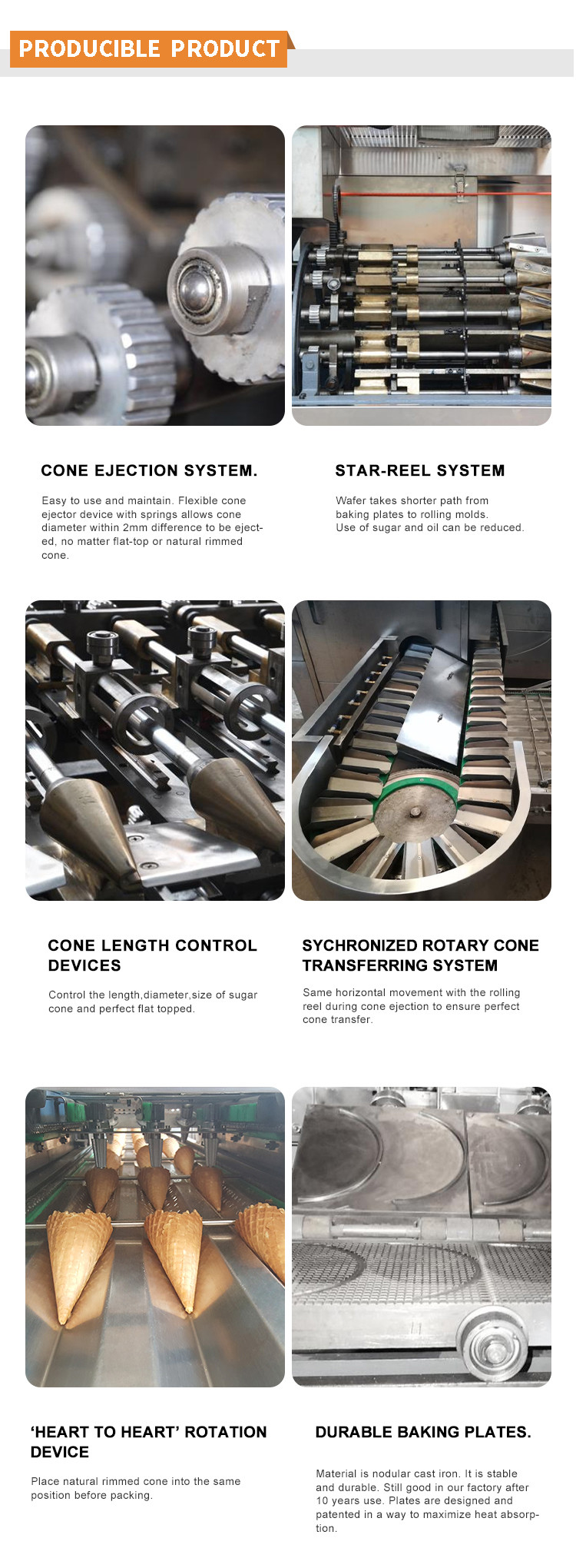 Snow Sugar Cone Production Line Automatic Ice Cream Cone Making Machine