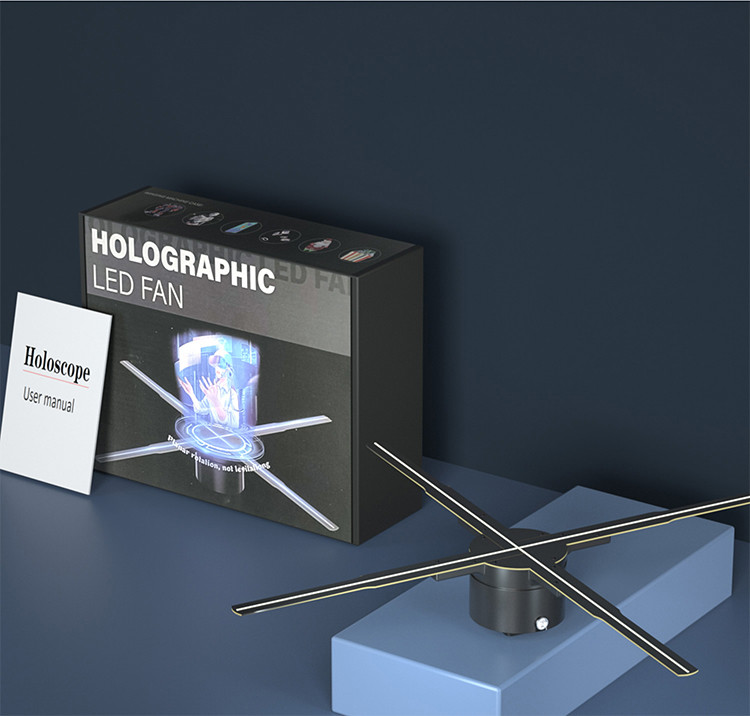 LED Holographic Image Projector Remote Control 3D Fan Projector