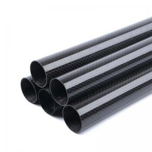 China High Strength Twill Carbon Fiber Round Tube Roll Wrapped Tubing on sale
