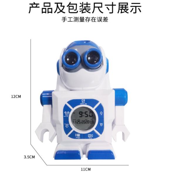 OEM Robot Kids Alarm Clock eco friendly Plastic ABS material