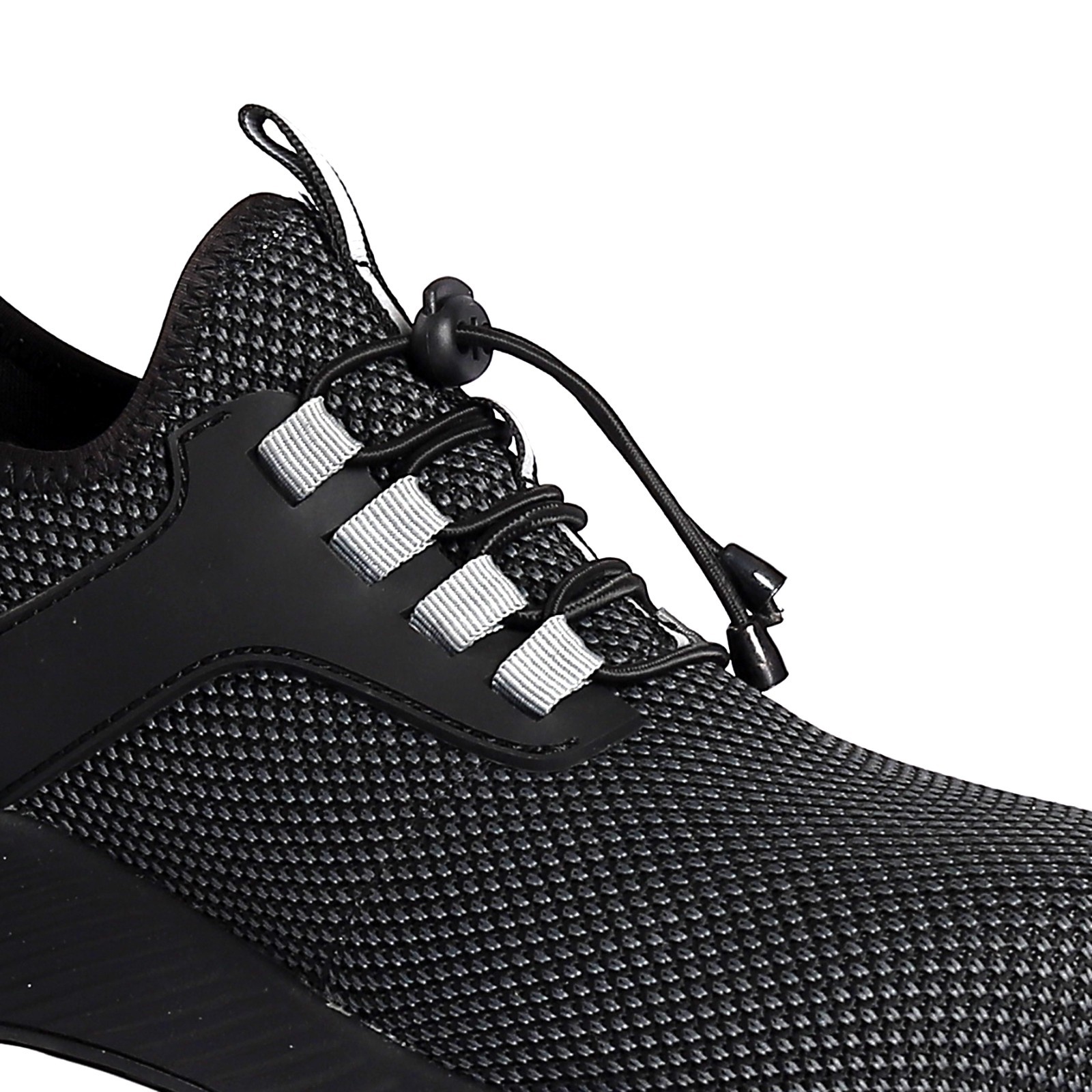 Fly Knit Nylon Fabric Gusset Tongue Rubber Outsole Safety Shoes With Metal Eyelets