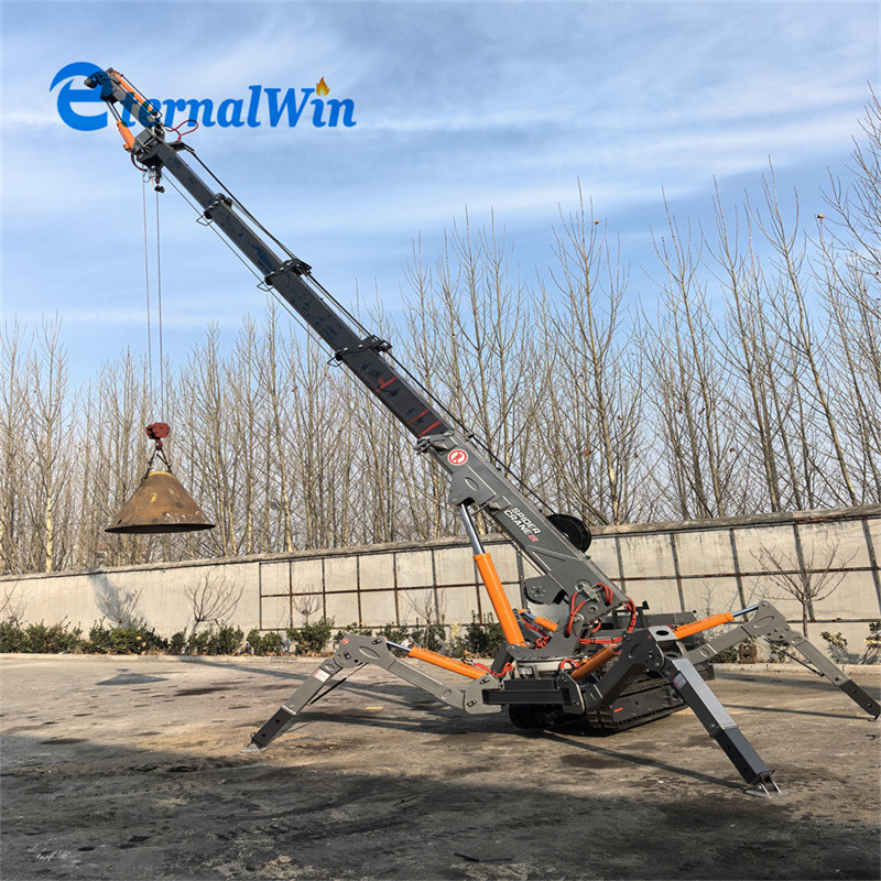 12 Ton Lifting Capacity Spider Crawler Crane with Telescopic Boom and Electric/Diesel Power Source