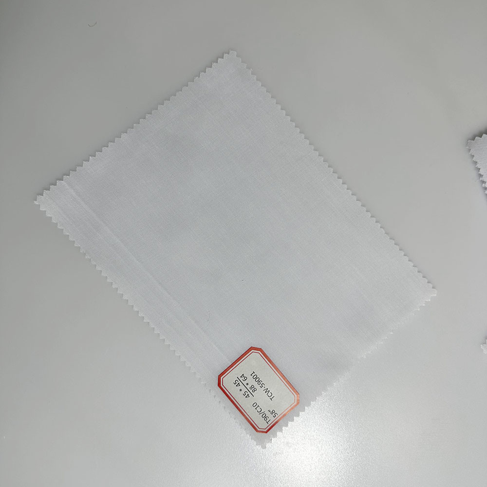 Bleached Cloth Polyester Cotton Poplin 110*76 Plain Bleached Cloth Polyester Cotton Fabric Lining