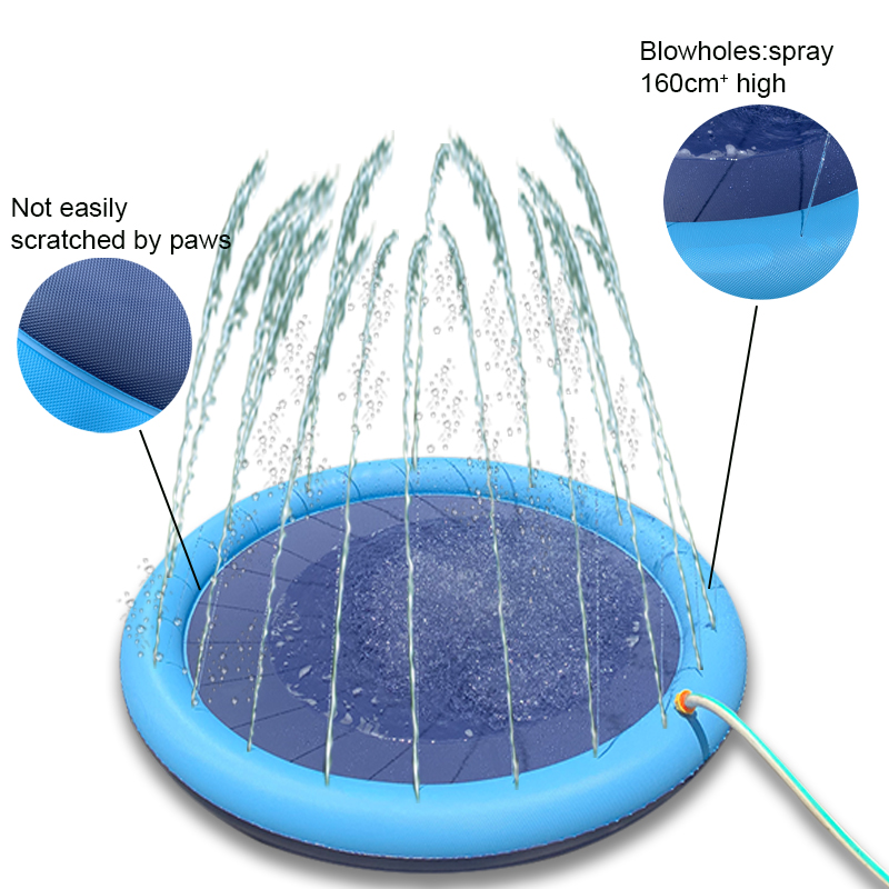 LC Water Splash Sprinkler Pad for Dogs Pet Shower Sprinkler PVC Pet Toys Dog Splash Pad