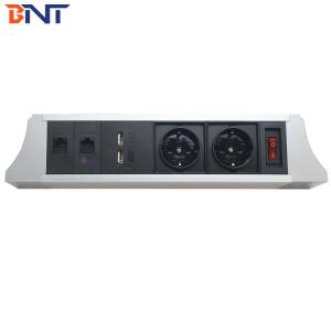 China Modular Design Table Mounted Power Outlet With Telephone Interface on sale