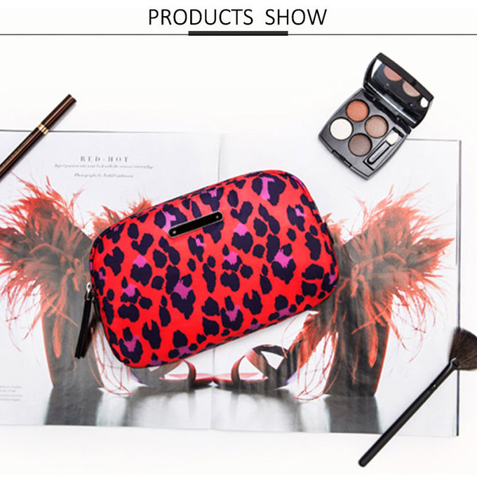 Digital Printing Lady Portable Polyester Cosmetic Bag For Travel
