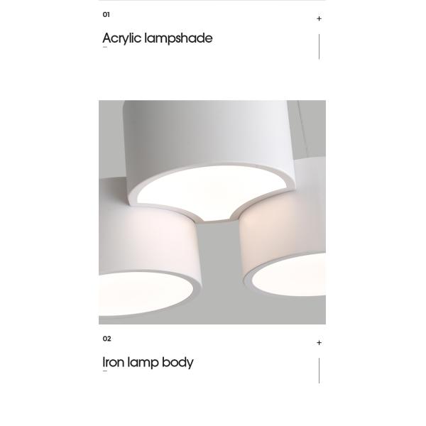 Modern Simple circular Chandelier Dining Room Kitchen Living Room white Chandelier (WH-MI-396)