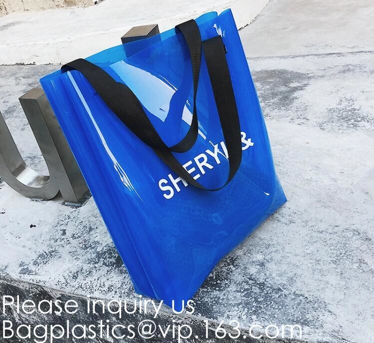 Cheap Promotional Ecofriendly Reusable Clear Pvc Mesh Tote Reusable Shopping Bag,Shoulder Transparent Shopping Bag pack