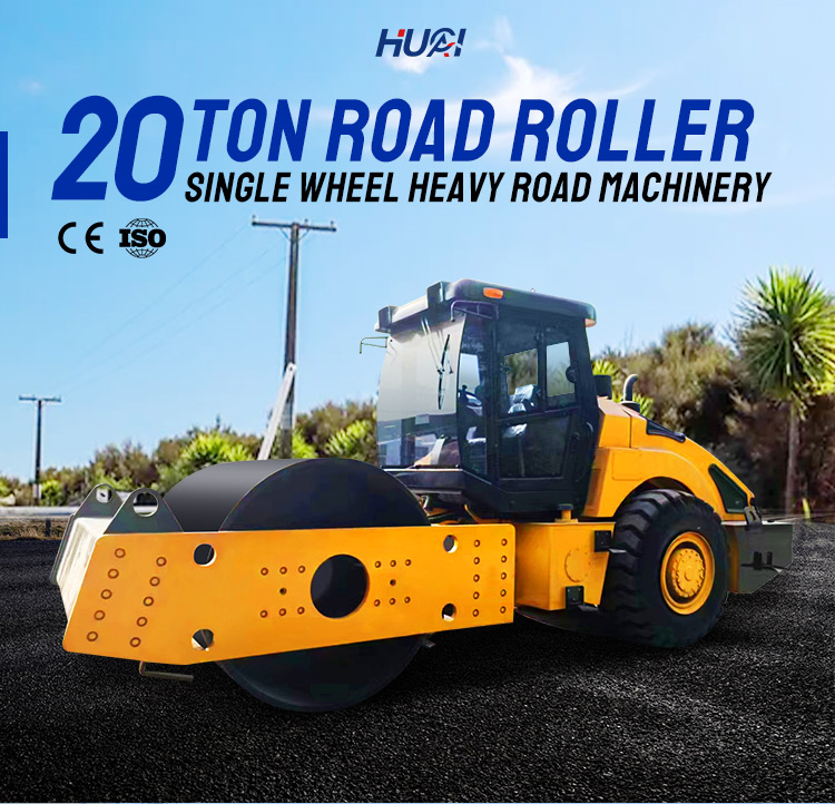 30° Grade Ability 20 Ton Vibratory Road Roller Machine with 28/35Hz Vibration Frequency